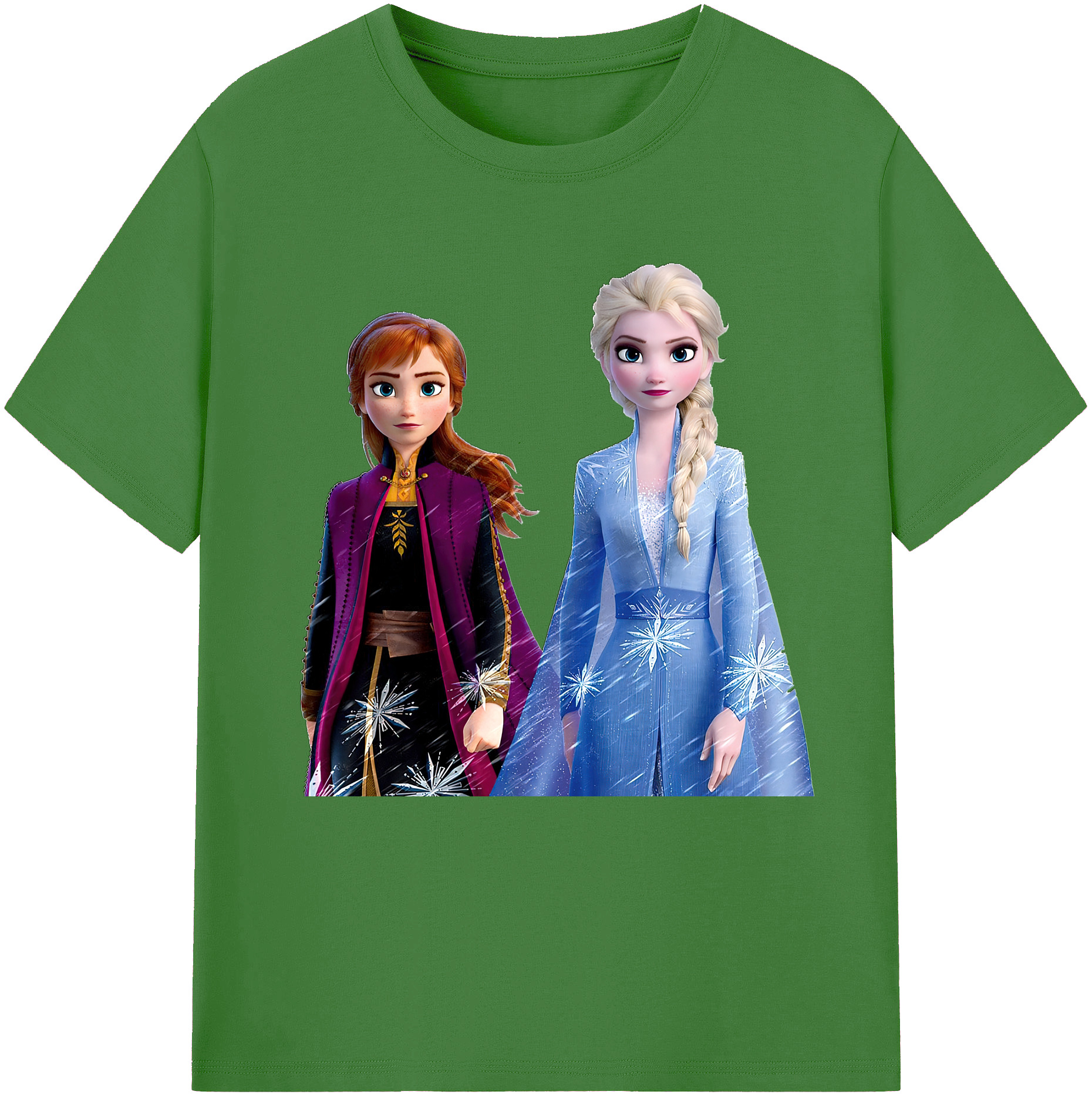 （画像用） アナと雪の女王 アンナ エルサ Frozen Anna Elsa レディースカジュアルプリントTシャツ（綿100％）